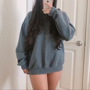 Oversized dark grey crewneck sweatshirt